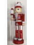 NUTCRACKER RED AND WHITE WITH A STAFF   